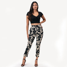 Load image into Gallery viewer, Floral High Waisted Ankle Pants
