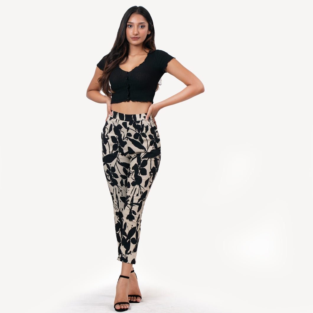 Floral High Waisted Ankle Pants