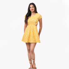 Load image into Gallery viewer, Floral Cut-Out Skater Dress

