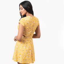 Load image into Gallery viewer, Floral Cut-Out Skater Dress

