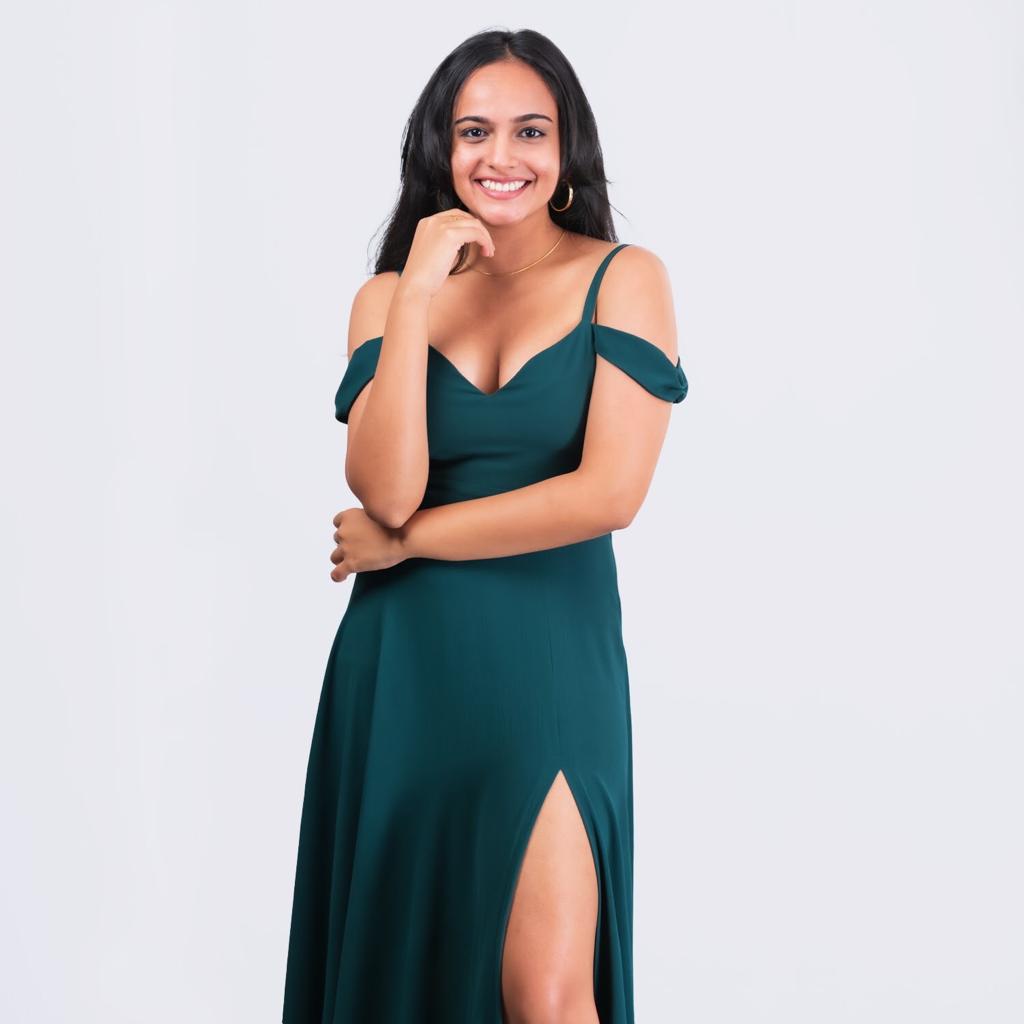 Cold Shoulder Flared Evening Gown