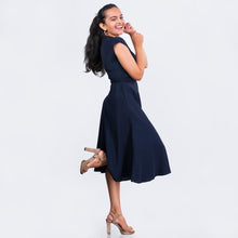 Load image into Gallery viewer, Overlap Flared Midi Dress w/ Belt
