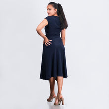 Load image into Gallery viewer, Overlap Flared Midi Dress w/ Belt
