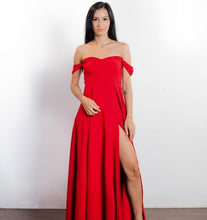 Load image into Gallery viewer, Off Shoulder Bow-Detailed Sleeve Evening Gown
