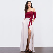 Load image into Gallery viewer, Flared Mock Wrap Skirt
