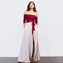 Load image into Gallery viewer, Flared Mock Wrap Skirt
