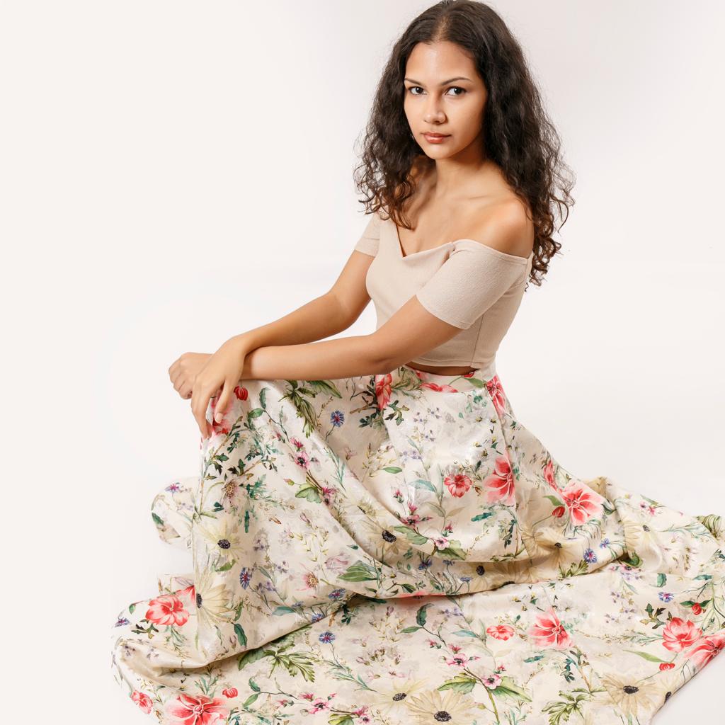 Floral Flared Skirt