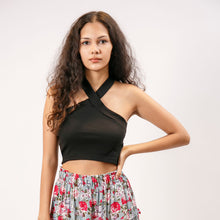 Load image into Gallery viewer, Halter Cross Crop Top

