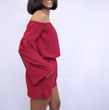 Load image into Gallery viewer, Off Shoulder Long Retro Sleeve Romper
