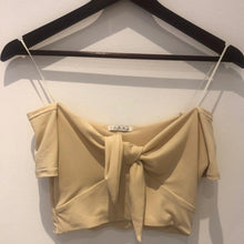 Load image into Gallery viewer, Tie Front Off Shoulder Crop Top

