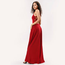 Load image into Gallery viewer, Criss Cross Back Flared Evening Gown
