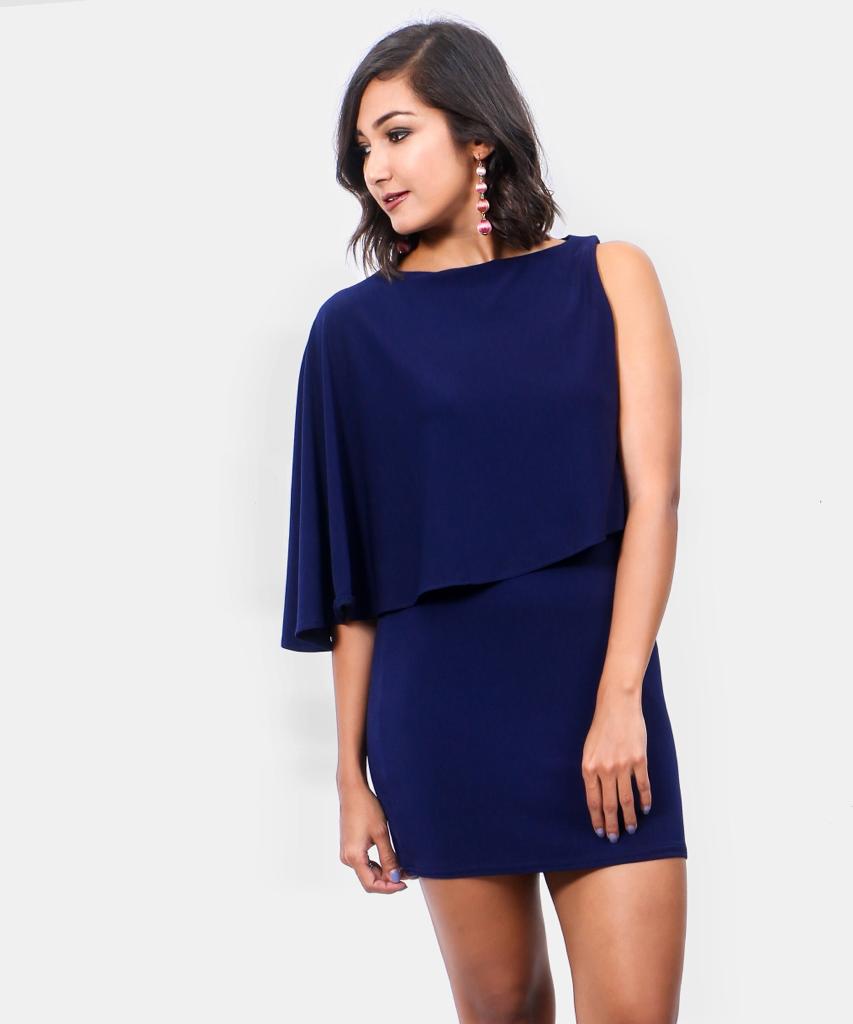 Cape Sleeve Bodycon Mini Dress