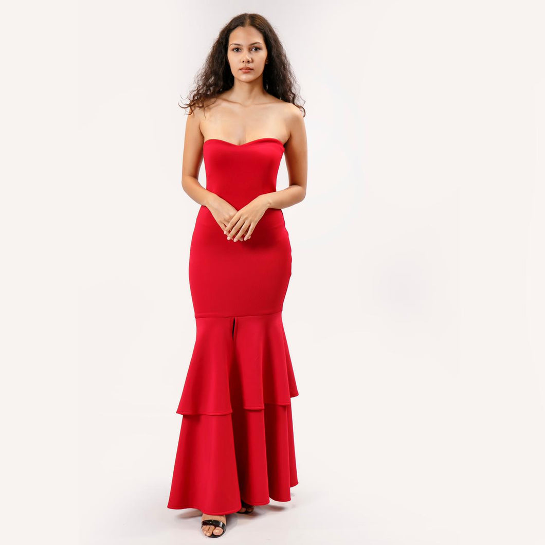 Mermaid Tiered Evening Gown