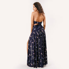 Load image into Gallery viewer, Floral Halter Tie Back Summer Maxi
