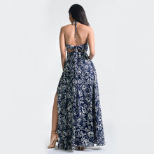 Load image into Gallery viewer, Floral Halter Tie Back Summer Maxi
