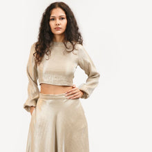 Load image into Gallery viewer, Boat Neck Tie Back Crop Top

